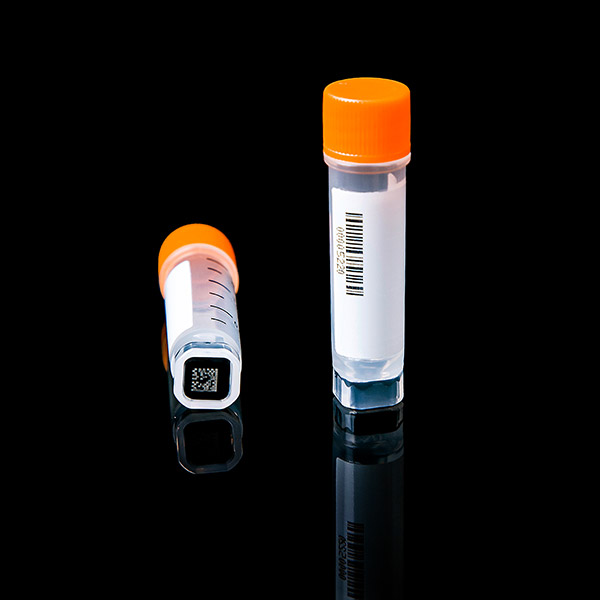 2D Cryogenic Vials 1.5ml Extorsion Orange